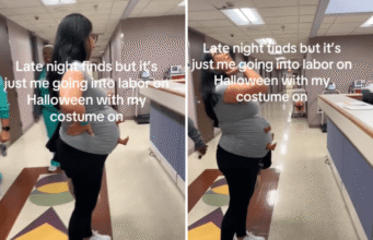 Futuros alvos da mamãe correm com fantasias de Halloween – então o médico liga