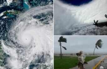 Furacão Melissa da NOAA quebra recorde com leitura de vento de 252 mph durante tempestade de categoria 5