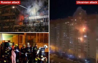 Ucrânia e Rússia disparam centenas de drones um contra o outro em ataques mortais enquanto as negociações de paz continuam