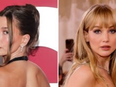 Hailey Bieber fez calças pretas parecerem legais