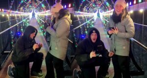 A proposta dá errado quando o anel cai na grade da ponte em Boyne Mountain