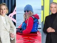 Sharon Stone e Pierce Brosnan apoiam o remo solo feminino através do Atlântico