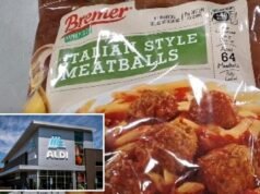 Ele sugere recolher os pedaços de metal nas almôndegas congeladas vendidas nas lojas nacionais Aldum