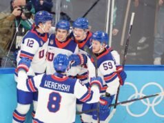 Hóquei masculino dos EUA vence Eslováquia e conquista a medalha de ouro contra o Canadá