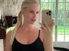 Daniela Christianson toca o rosto na Suíça antes de sair com o show El Intransigent de Maxi Lopez