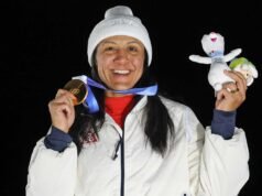 A bobsledder olímpica Elana Meyers Taylor, da equipe dos EUA, garante a medalha de ouro com uma vitória histórica