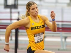 Brianna Utecht vai longe durante o primeiro dia do Campeonato SEC