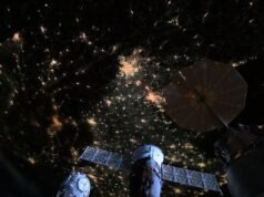 Fogos de artifício do Ano Novo Lunar vistos em uma foto orbital do dia 19 de fevereiro de 2026