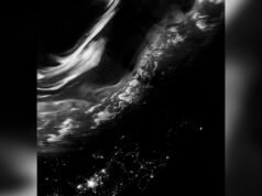 Observações de satélite da aurora boreal sobre a Islândia e o Canadá em 23 de fevereiro de 2026