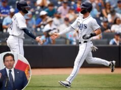 O governador da Flórida, Ron DeSantis, aprova transferência de terreno para o estádio Rays em Tampa