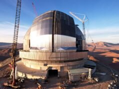 Esta cúpula de metal gigante esconderá uma foto verdadeiramente enorme do espelho do telescópio daquele dia, 16 de fevereiro de 2026