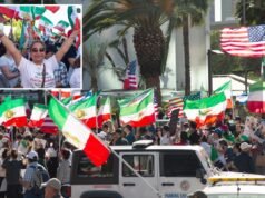 Americanos iranianos comemoram nas ruas de Los Angeles