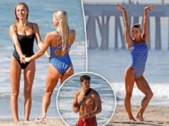 Livvy Dunne e Brooks Nader praticam uma corrida sexy de ‘Baywatch’ em Venice Beach