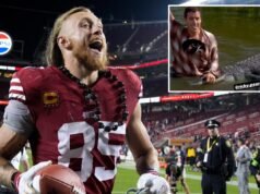 George Kittle trolls Ricky Pearsall por causa da virada do March Madness
