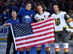 Sabres homenageiam os medalhistas de ouro Thompson e ex-capitão Eichel