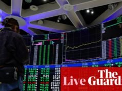 Os mercados de ações caem à medida que o petróleo sobe acima de US$ 100 por barril e as esperanças de um corte nas taxas de juros no Reino Unido desaparecem – negócios em alta | Negócios