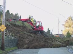 Um deslizamento de terra bloqueou uma estrada no noroeste de Portland após dias de chuva