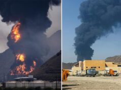 Um incêndio eclodiu após um ataque de drone no porto de Fujairah, nos Emirados Árabes Unidos