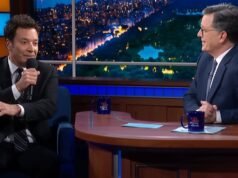 Jimmy Fallon canta balada de despedida de Stephen Colbert