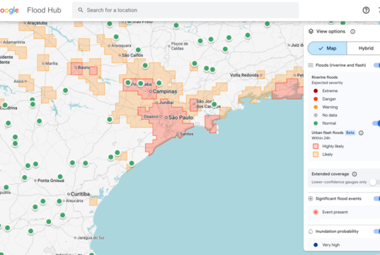 O Google usa notícias antigas e IA para prever inundações repentinas.