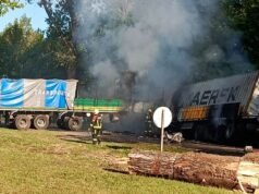 Rota 33: Um dos motoristas foi queimado vivo após colisão de dois caminhões
