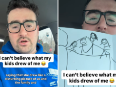 A professora viu o que o pai da criança de 5 anos estava desenhando e ligou imediatamente