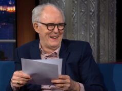 Veja John Lithgow elogiar Stephen Colbert como um “amado tesouro nacional”.
