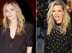 Michelle Pfeiffer deslumbra no desfile da YSL Paris Fashion Week