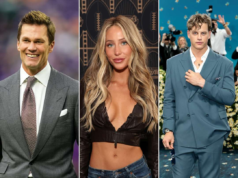 Tom Brady confronta de brincadeira o jogador da NFL Joe Burrow após sua noite do Oscar com Alix Earle