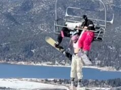 EM VÍDEO | “Preciso de ajuda”: esquiador fica suspenso no ar em teleférico