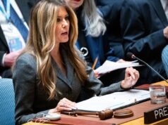 Melania Trump presidindo a reunião do Conselho de Segurança da ONU: NPR