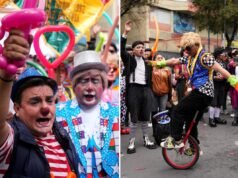 Sindicato dos palhaços da Bolívia protesta contra decisão do governo que ameaça seus meios de subsistência