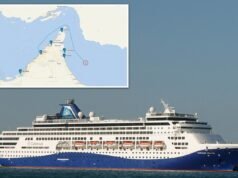 O primeiro navio de cruzeiro partiu do Estreito de Ormuz, fechado durante semanas pelo regime iraniano