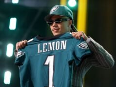 Eagles trocam Cowboys escolhem Makai Lemon em 20º lugar geral no draft da NFL