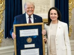 Maria Corina Machado “não se arrepende” de ter dado o Prémio Nobel a Donald Trump
