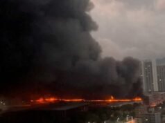 (NAS FOTOS) Um grande incêndio eclodiu na fabricante de veículos elétricos BYD em Shenzhen