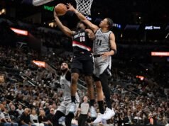 Os Trail Blazers caíram para o Spurs por 112-101