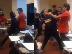 Extremistas libertários e de esquerda lutaram na sala de aula política de forma intransigente