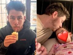 Nick Jonas beija a filha Malti, 4, em Sweet Photo enquanto filmava um filme de férias em Vancouver