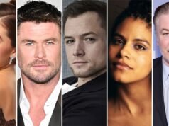 Rachel Sennott, Chris Hemsworth e Taron Egerton em ‘Barata’