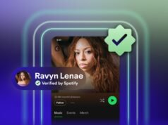 Um selo Verificado pelo Spotify permite que você saiba que este artista não é uma IA