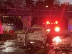FOTOS: 6 resgatados de van em chamas após acidente na I-5 em North Portland