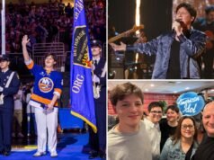 O finalista do ‘American Idol’ Jesse Findling, de Long Island, recebe uma recepção heróica em casa