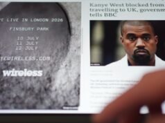 Um festival de música no Reino Unido foi cancelado depois que a atração principal Ye foi recusada a entrar no país