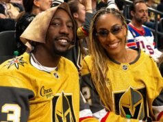 Bam posa com A’ja Wilson no jogo dos Golden Knights,…