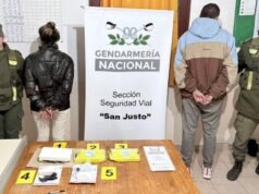 Casal preso com cocaína em San Justo junto com cadetes do ISeP