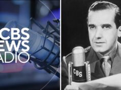 “CBS News Radio termina com Edward R. Murrow encerrando.”