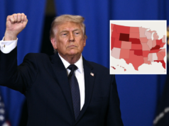 O mapa mostra os estados onde o índice de aprovação de Trump caiu mais