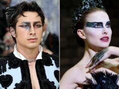 Hudson Williams, do Heated Rivalry, usa Black Swan para um visual ousado do Met Gala