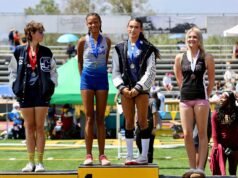 Trans track star vence todos os três eventos, divide o primeiro lugar no pódio e se requalifica para o encontro estadual da CA